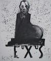Cartoon: George Maciunas and Jazz (small) by Kestutis tagged george,maciunas,fluxus,jazz,kestutis,lithuania,art,kunst