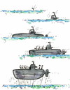 Cartoon: Hybrid submarine (small) by Kestutis tagged hybrid,submarine,kestutis,lithuania