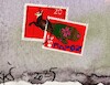 Cartoon: In the mountains it is cold (small) by Kestutis tagged mountain,cold,art,kunst,kestutis,lithuania,dada,postcard,briefmarke,stamp