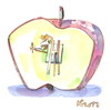 Cartoon: Montmartre apple (small) by Kestutis tagged montmartre man woman apple künstler tree kestutis siaulytis lithuania art kunst