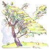 Cartoon: Montmartre apple tree (small) by Kestutis tagged montmartre apple tree kestutis siaulytis lithuania stairs treppe baum