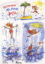 Cartoon: OLYMPIC ISLAND. Trampolining (small) by Kestutis tagged trampolining,olympic,island,sport,comic,comics,strip,london,summer,2012,lithuania,kestutis,siaulytis,palm,gymnastics,acrobatics,jellyfish,medusa,night,moon,sun,ocean