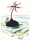 Cartoon: Pirate desert island (small) by Kestutis tagged pirate desert island kestutis lithuania turtle adventure palm meer sea ocean