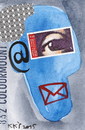 Cartoon: Post. Communication (small) by Kestutis tagged mailbox email communication mail dada postcard kestutis lithuania
