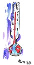 Cartoon: SEVEN BILLION - GLOBAL WARMING (small) by Kestutis tagged seven billion thermometer world people global warming milliard