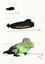 Cartoon: Submarine Metamorphosis (small) by Kestutis tagged submarine,metamorphosis,kestutis,lithuania,frog,nature,ocean
