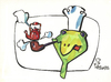 Cartoon: TURTLE - COOK (small) by Kestutis tagged turtle,tea,cook,pipe,teapot,chef,food,kestutis,siaulytis,lithuania,adventure