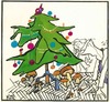 Cartoon: Under the Christmas tree (small) by Kestutis tagged christmas,weihnachten,neujahr,new,year,mushrooms,pilze,kestutis,lithuania,sluota