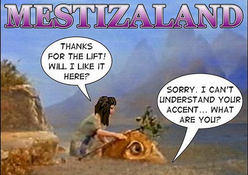 Cartoon: Mestizaland (medium) by mestizalandlady tagged racism,mestizas,english,england,woman,girl,chavs