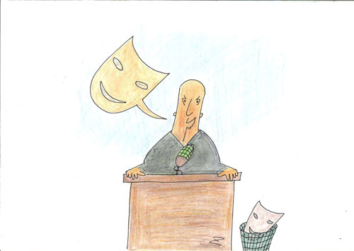 Cartoon: inevitable mask (medium) by Zoran tagged mask,hypocrisy,converting,fraud
