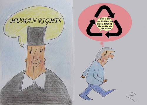 Cartoon: recycled speech- (medium) by Zoran tagged human,rights,recycle,speech