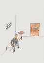 Cartoon: prisoner (small) by Zoran tagged prisoner,lone,in,himself,questioning
