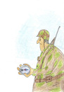 Cartoon: soldier-compass (small) by Zoran tagged war,soldier,compass,suffering,destruction,death