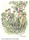 Cartoon: ohne Tirel (small) by jiribernard tagged paradies eden trämper wanderer ausflügler adam und eva schlange gefahr eindringlinge abenteuerer