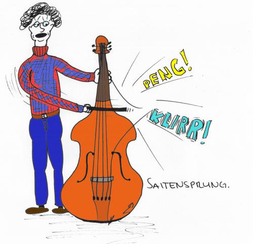 Cartoon: Saitensprung (medium) by al_sub tagged saiten,musik,bass,liebe