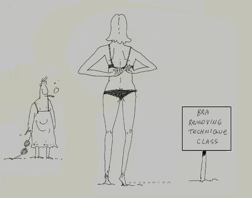 Cartoon: bras and stuff (medium) by ouzounian tagged learning,crossdressing,bra