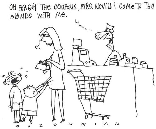Cartoon: ouzounian (medium) by ouzounian tagged love,dating,shopping,men,women,supermarket,checkout
