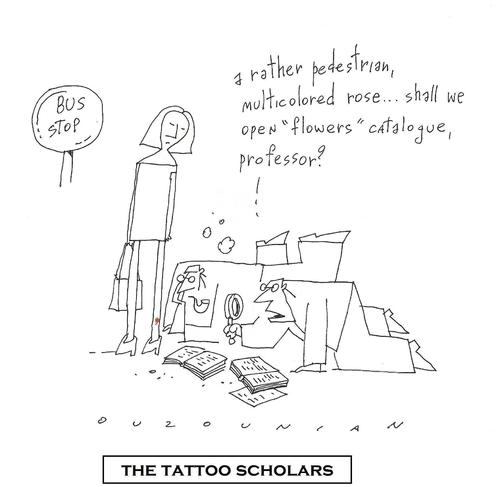 Cartoon: ouzounian (medium) by ouzounian tagged tattoos,academics,professors,research,hobby