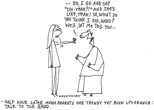 Cartoon: ouzounian (medium) by ouzounian tagged conversation,men,women,talk