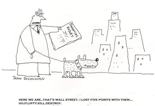 Cartoon: wall street and stuff (medium) by ouzounian tagged wallstreet,market,money,pets,investments