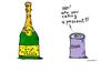 Cartoon: champagne and stuff (small) by ouzounian tagged champagne,beer,lowbrows,snobs