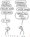 Cartoon: competition and stuff (small) by ouzounian tagged argument,combacks,men,women