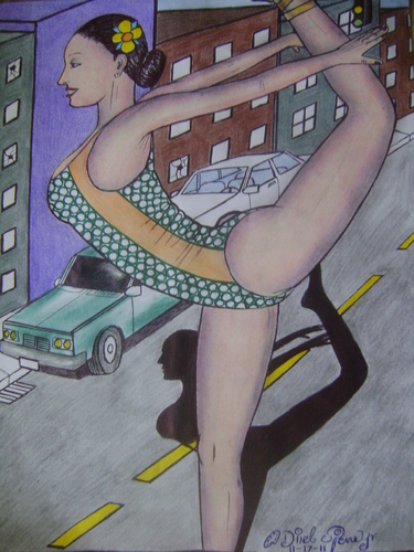 Cartoon: ballerina (medium) by odinelpierrejunior tagged dawings,designs,paintings,arts,image,figures
