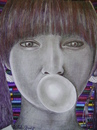 Cartoon: bubble  gum burst (small) by odinelpierrejunior tagged drawings,image,portrait,female,arts