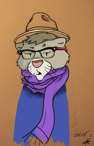 Cartoon: Cool Cat (medium) by James tagged cat,cool,toon,character,design,illustration,digital,hipster,hip,indie,electro,pop