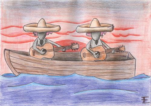 Cartoon: Los Rattos Guitarreros (medium) by schwarzes schaf tagged ratte,rat,piratte