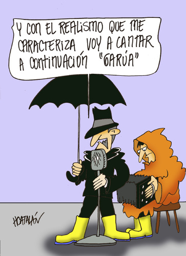 Cartoon: GARUA (medium) by HCATALAN tagged tango,amor,musica