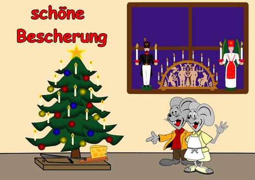 Cartoon: Weihnachtsgeschenk (medium) by RiwiToons tagged weihnacht,weihnachten,maus,mäuse,mausefalle,christbaum,weihnachtsbaum,weihnachtsgeschenk,käse