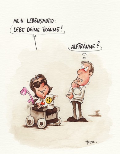 Cartoon: alpträume (medium) by ms rainer tagged rollstuhl,träume