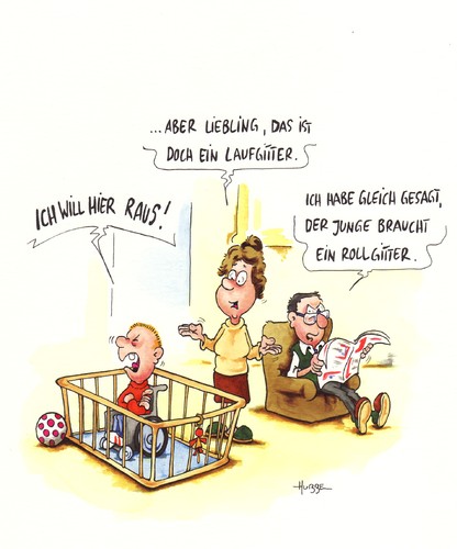 Cartoon: laufgitter (medium) by ms rainer tagged kind,eltern,rollstuhl,laufgitter