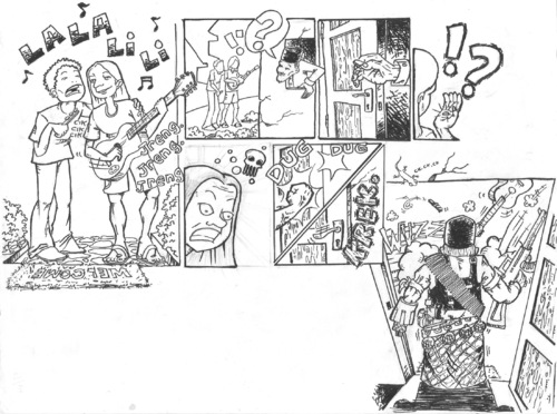 Cartoon: pengamen - street musician (medium) by areztoon tagged comics,cartoon,musician