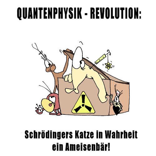 Cartoon: Quantenphysik (medium) by Pierre tagged katze,schrödingers,schrödinger,erwin,quantenphysik,physik,muschel,miesmuschel,ameisenbär