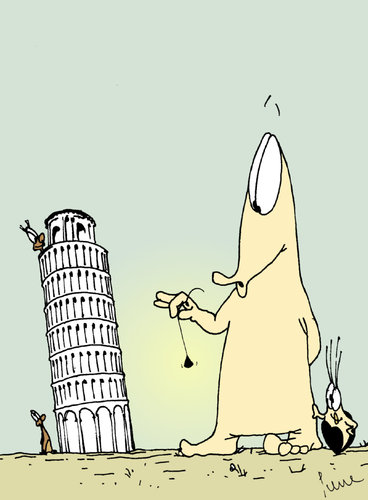 Cartoon: terra dei miracoli (medium) by Pierre tagged muschel,ameisenbär,wunder,loten,lot,turm,schiefer,pisa,italien