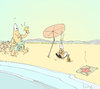 Cartoon: süßes Muschelleben (small) by Pierre tagged miesmuschel,ameisenbär,strand,sommer,sonne,eis,eismann,ferien,urlaub