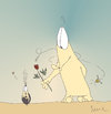 Cartoon: missglückender Flirt (small) by Pierre tagged liebe,flirt,unglück,pech,ameisenbär,miesmuschel,rose,biene,stich