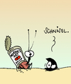 Cartoon: The daily mussel (small) by Pierre tagged muschel,miesmuschel,einsiedlerkrebs,warhol,tomatensuppe,dose,konservendose,eitelkeit,stil,charakter