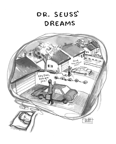 Cartoon: Dr. Seuss Dreams (medium) by a zillion dollars comics tagged dreams,fantasy,creativity,mundane,normal
