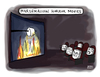Cartoon: Marshmallow Horror Movies (small) by a zillion dollars comics tagged media,film,movies,entertainment,camping,food,fear,terror