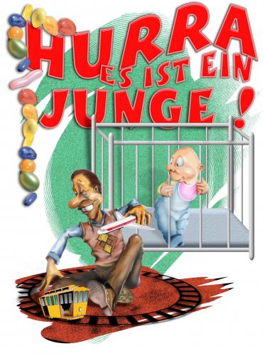 Cartoon: Ein Junge! (medium) by KryCha tagged junge,sohn,geburt