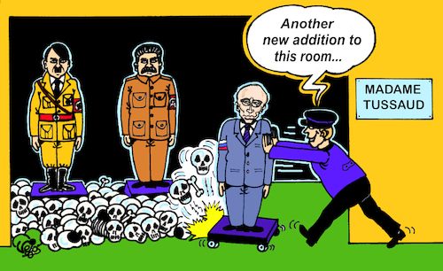 Cartoon: Dictators... (medium) by Vejo tagged dictator,putin,war,hitler,stalin,politicalcartoon