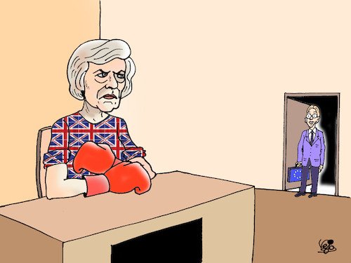 Cartoon: TOUGH BREXIT... (medium) by Vejo tagged theresa,may,brexit,europe,negotiation