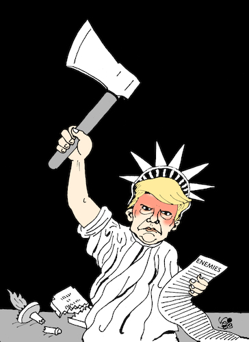 Cartoon: TRUMP... (medium) by Vejo tagged trump,revenge,hate,president,usa,criminal,enemies,mad,dangerous