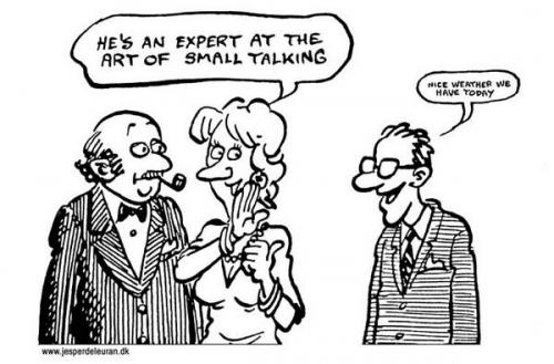 Cartoon: Small talking (medium) by deleuran tagged small,talk,people,communication,parties,