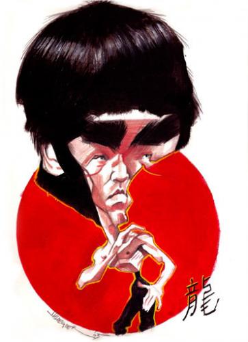 Cartoon: Bruce Lee (medium) by JAldeguer tagged bruce,lee,dragon,caricature,art,illustration
