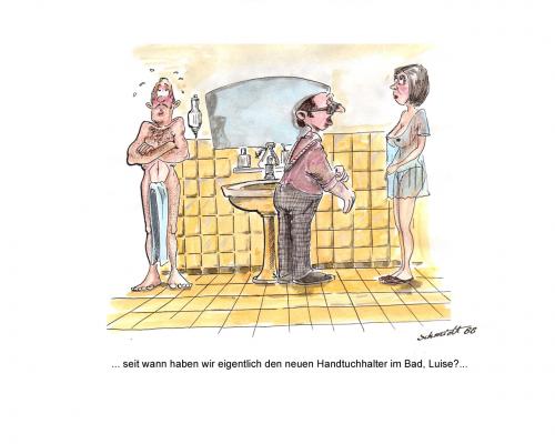 Cartoon: Der Handtuchhalter (medium) by williS tagged handtuchhalter,inflagranti,erwischt,ehepaar