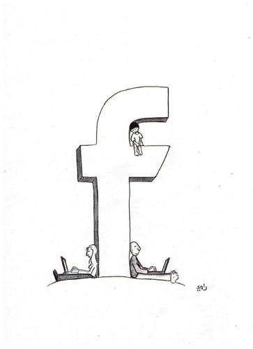 Cartoon: untitled (medium) by Raoui tagged solitude,loneliness,internet,mother,father,kid,son,child,children,family,facebook